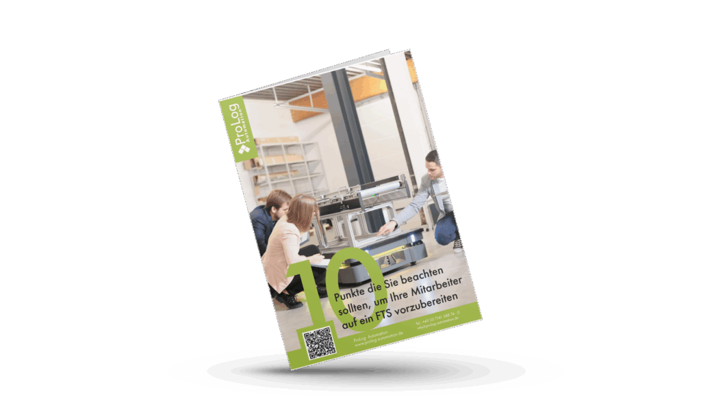 Mock-up with important points that companies should consider in order to prepare their employees for an automated guided vehicle (AGV).